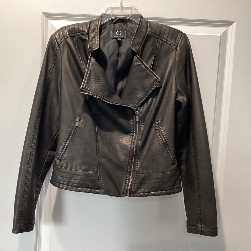 Giuliana Rancic Faux Leather Coat, Size S